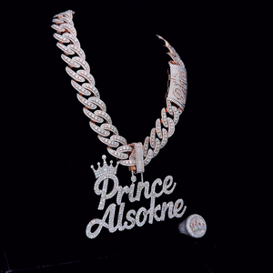 Colgante de Corona Personalizado con Nombre en Plata 925 y Moissanita para Hombre, Letra Escrita con Incrustaciones de Diamantes, Joyería de Lujo Personalizada, Regalo - Product Image 5