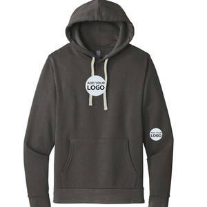 Sweat à capuche à manches longues avec poche, en tissu tri-mélange, répondant à la demande des clients - Product Image 1