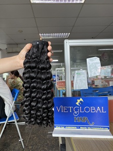 Vietglobalhair Extensions de cheveux cambodgiens vierges noirs naturels Trame bouclée profonde de cheveux cambodgiens à double trame - Product Image 4
