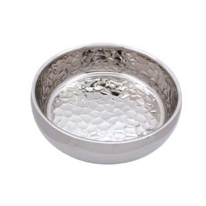 Round Silver Dish <b>hand</b> <b>Casted</b> Technique Food Serving Bowls Food Grade Tableware Display Decorative Salad Bowl For Party Tabletop - Product Image 3