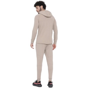 Ensemble de survêtement d'hiver 2 pièces pour hommes en mélange polyester/coton, coupe-vent, anti-transpiration, respirant, avec logo imprimé sur le devant - Product Image 2