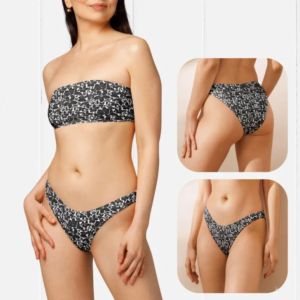 Ensemble de maillots de bain assortis pour couple, imprimé floral personnalisé, bikini string de haute qualité, tenues de plage - Product Image 6