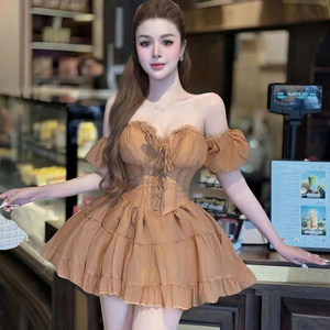 Robe longue en soie pour femme, style princesse sexy, à manches courtes, lavable, simple, naturelle, décontractée, formelle, élégante et confortable pour diverses occasions - Product Image 1