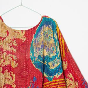 Nuevo Kimono Kantha de Estilo Indio Multicolor, Hermoso y Vintage, Hecho a Mano con Tela Kantha de Algodón, para Mujeres y Hombres - Product Image 4