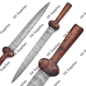 Couteau Viking Médiéval Nordique Haut de Gamme en Acier Damas à Lame Fixe, Tranchant comme un Rasoir, Manche en Bois de Palissandre, Idéal pour le Quotidien, OEM/ODM - Product Image 6