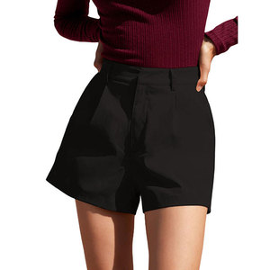 Wearpex Women's Summer Casual Solid Colors Mid Waist Wide Leg Shorts Pockets Breathable Quick Dry 100% Polyester <b>Drawstring</b> - Product Image 4