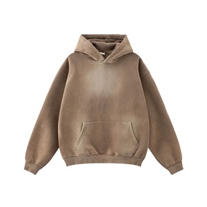 High Street Men's <b>Spray</b> Dyed Wash Hoodie 360GSM Fleece Distressed Sweatpants <b>Sets</b> Breathable Hoodie Tracksuits for Men - Product Image 6