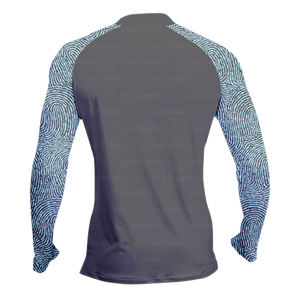 Rashguard Muay Thai personnalisé pour hommes avec col zippé manches longues de haute qualité et trous pour les pouces - Product Image 2