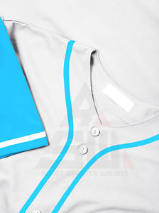 Camiseta de Béisbol Blanca Personalizada 2025 con Ribete Corto y Botones, Uniforme de Equipo con Nombre y Número Personalizados, Estilo Profesional, Venta al Por Mayor, 100% Orgánica - Product Image 4