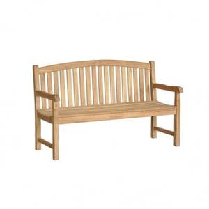 Banc de jardin en teck massif de qualité supérieure avec dossier incurvé, canapé deux places pour patio, chaise de parc - Product Image 1