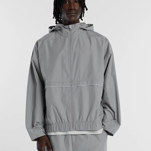 Custom Design Logo Slate <b>Grey</b> Full Zip Windbreaker Men's <b>Jackets</b> Breathable Lightweight Nylon Fabric <b>Waterproof</b> <b>Jacket</b> For Me - Product Image 1