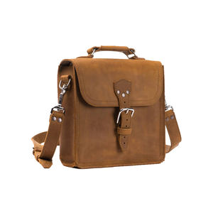Bolso Bandolera de Cuero Genuino Unisex Vintage para Portátil, con Cierre, Impermeable, Correa Ajustable - OEM Personalizado al por Mayor - Product Image 1