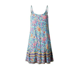 Летние Элегантные повседневные платья без рукавов и с открытой спиной, женское пляжное мини-платье Бохо С V-образным вырезом, платье с цветочным принтом