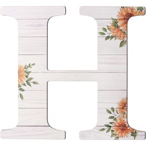 Grandi Lettere in Legno Rustico da 12 Pollici, Decorate con Girasoli, Insegne da Parete in Legno per Arredamento Casa - Product Image 1