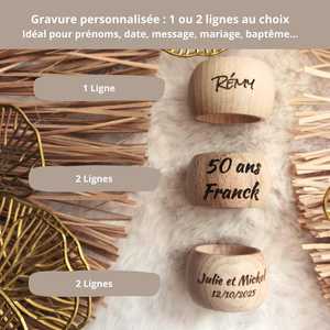 Personalized Modern Eco-Friendly Wooden Napkin <b>Ring</b> Table Decor Custom <b>Name</b> Engraved Dinner Napkin Holder for Wedding Home Decor - Product Image 2