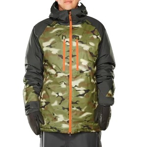 Men Ski & Snowboarding Waterproof Windbreaker <b>Jacket</b> Olive Green Brown Beige Charcoal Orange <b>Camo</b> Print Hooded Full Zip Insulate - Product Image 5