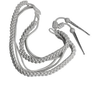 Aiguillette Táctica de Lujo con Hilo Blanco, Cordón de Hombro Ceremonial de Alta Calidad con Puntas Metálicas Personalizadas - Product Image 3