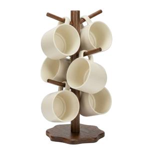 Soporte de Madera de Mango Vintage con Forma de Árbol para Tazas de Té, con 6 Ganchos, Organizador de Cocina para Encimera, Precio Bajo - Product Image 6