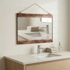 Artisan Design <b>Rustic</b> Metal Framed Wall Mirror Decorative Rectangular Hanging Design For <b>Bathroom</b> <b>vanity</b> living room - Product Image 1
