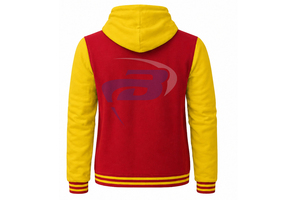 NSPDK Sorority Red Varsity <b>Jacket</b> Stylish Regular Stand Embroidered Logo Letterman Baseball Varsity Cropped <b>Jacket</b> Streetwear - Product Image 2