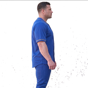 Maillots de baseball pour hommes à séchage rapide, chemises de baseball pour hommes à manches courtes entièrement boutonnées, maillots américains à col en V - Product Image 5