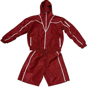 High Quality Men's Relaxed Fit Custom Windbreaker 100% Cotton Breathable Summer Short Set Plus Size Plus Size Men's Sets - Product Image 1