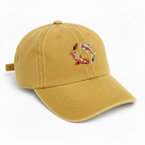 <b>Summer</b> Baseball 6 Panel <b>Cap</b> OEM ODM Custom Logo Embroidery <b>Flat</b> Brim Adjustable Vintage Wash High Quality Acrylic Hat - Product Image 1