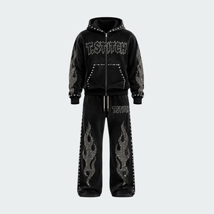 Ensemble de survêtement d'hiver tendance, vêtements décontractés confortables, personnalisables, de qualité supérieure, prix abordables, vêtements de sport, streetwear - Product Image 1