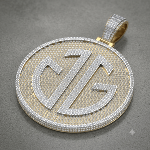 Collier pour homme en argent sterling 925 plaqué or rose, avec grand cercle de moissanite, lettre initiale personnalisée, style hip-hop, idéal pour les fêtes - Product Image 1