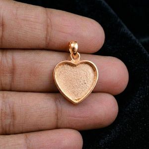925 Sterling Silver Heart Blank Pendant Setting 10mm DIY Breastmilk Keepsake Resin Ashes <b>Memorial</b> Wholesale Jewelry Pendant - Product Image 6