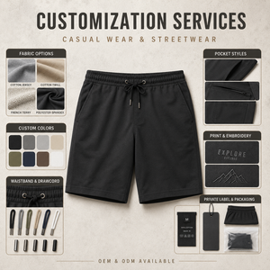 Custom <b>Mens</b> Cotton <b>Shorts</b> Casual Streetwear <b>Sweat</b> <b>Shorts</b> with Personalized Logo Embroidery and Private Label - Product Image 3