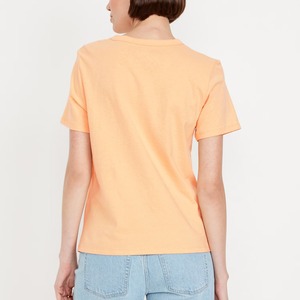 Custom Blank Jersey Breathable Stretchy Basic Tees for Daily Casual Wear Women Organic Cotton Pullover <b>Top</b> - Product Image 2