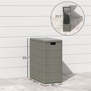 Contenitore portaoggetti da esterno in vimini intrecciato - Product Image 2