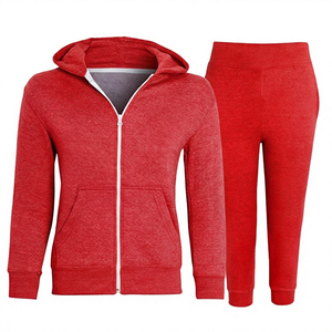Ensemble de survêtement unisexe bleu à capuche zippé, coupe ajustée, couleur unie, avec pantalon et sweat-shirt longs à poches latérales, idéal pour l'été - Product Image 6