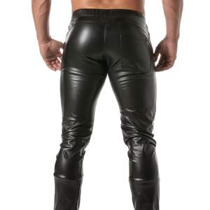 Pantalones Deportivos Kinky para Hombre, de Cuero Vacuno Negro, Corte Ajustado, Ligeros, Estilo Urbano, Cómodos, Elásticos y a la Moda - Product Image 5