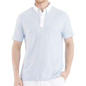 High Quality Custom Logo Printed <b>Men</b> Polo <b>Shirt</b> Contrasting Color <b>Collar</b> <b>Men</b> Short Sleeves Polo Top Cotton Soft Breathable <b>Shirt</b> - Product Image 2
