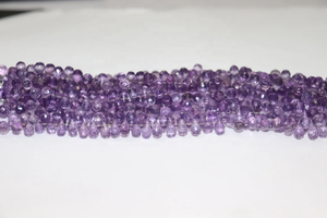 Cuentas de gota facetadas de amatista brasileña 5*7mm 8 pulgadas corte lateral piedra Natural al por mayor para la fabricación de joyas - Product Image 2