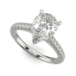 IGI Certified 2CT Pear Cut Lab Grown Diamond <b>Ring</b> 18K White Gold | Luxury Bridal Engagement <b>Ring</b> | Pave Band Wholesale Manufac - Product Image 3