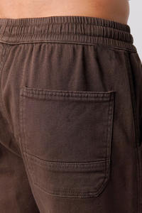 กางเกงจ็อกเกอร์ผ้าแคนวาสคุณภาพสูงสำหรับผู้ชาย น้ำหนักเบา ระบายอากาศได้ดี ทันสมัย สีน้ำตาล กางเกงจ็อกเกอร์สีน้ำตาลมีเชือกผูกเก๋ไก๋ - Product Image 4