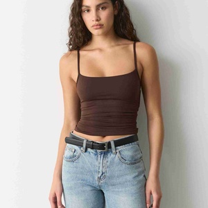 เสื้อกล้ามสายเดี่ยวแบบคามิโซล คอกว้าง ทรงบอดี้สูท ความยาวปกติ ผ้าฝ้ายยืด 100% เหมาะสำหรับฤดูร้อน ผู้หญิง - Product Image 1