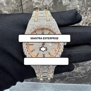 Reloj de Moissanita Analógico de Acero Inoxidable para Hombre, Estilo Hip Hop Iced, el Más Vendido, para Deportes, Negocios y Atuendos Antiguos, Venta al por Mayor - Product Image 1