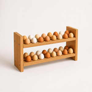 Modern Designer Wooden Egg Holder For Fresh Eggs Wood Egg Storage Rack & Organizer Eco-Friendly Farmhouse <b>Kitchen</b> - Product Image 5