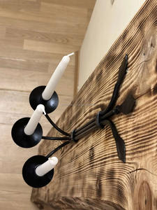 Hand Forged Wrought Iron Wall Sconce Small Metal <b>Candle</b> <b>Holder</b> with 3-<b>Candle</b> Capacity for Christmas Decorations - Product Image 6