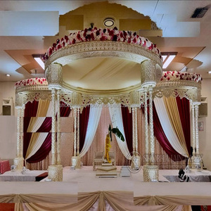 Triple Pole Portable Durable <b>Wedding</b> Mandap Decoration Indian Fiber Chairs Bride Party Supplies Custom <b>Box</b> Packaging New Model - Product Image 1