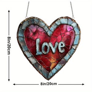 CIFbuy Acrylic Stained Glass Window Decor Heart Sun Catcher Home Gift TikTok per il servizio di ritiro Temu - Product Image 2