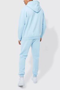 Men's Lightweight Custom Logo Regular fit <b>Crop</b> <b>Zip</b> <b>up</b> Hoodie & Straight leg Jogger set French terry DTG Printing Men Tracksuit - Product Image 2