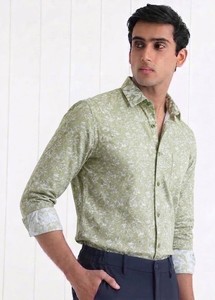 Camisa Casual de Hombre Enovate con Estampado Floral, 100% Algodón, ODM, Manga Larga, Cuello Clásico, Transpirable, Popelina, Verano - Product Image 2