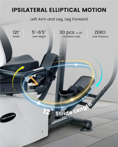 Fitness Recumbent Ellipticals Cross Trainer Equipment Connected with Smart App for Elderly Cardio and Coordination - Product Image 6