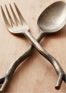 Wabi Sabi Style Metal Flatware <b>Set</b> With Matte Finish Twisted Handle Design <b>For</b> Wedding And Tableware Use - Product Image 2