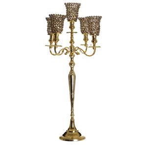 Nuevo diseño oro humo cristal Metal candelabro centro de mesa para boda fiesta Eventos Decoración suelo candelabro - Product Image 1